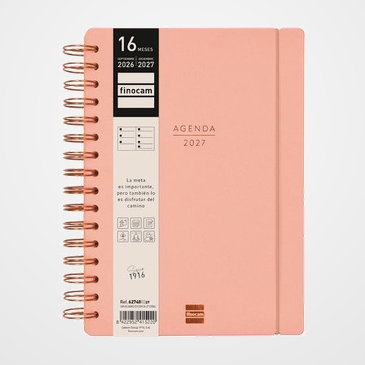 AGENDA ANUAL (2026-27) FINOCAM 16 MESES HAIKU WIRE-O tapa EXTRADURA S/V APAIS. E10 155x212 con GOMA CORAL