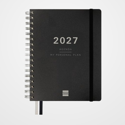 AGENDA ANUAL (2026-27) FINOCAM 16 MESES TEMPUS WIRE-O tapa PP S/V 4º 155x217 con GOMA NEGRO