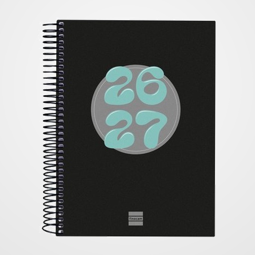 AGENDA ESCOLAR (2026-27) FINOCAM CATALAN COOL ESPIRAL tapa EXTRADURA D/P 4º 155x212 NEGRE