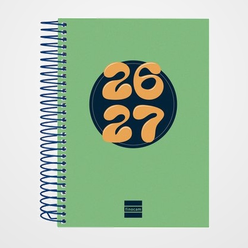 AGENDA ESCOLAR (2026-27) FINOCAM CATALAN COOL ESPIRAL tapa EXTRADURA D/P 8º 120x164 VERD