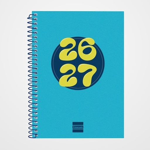 AGENDA ESCOLAR (2026-27) FINOCAM CATALAN COOL ESPIRAL tapa EXTRADURA S/V APAIS. 8º 120x164 BLAU
