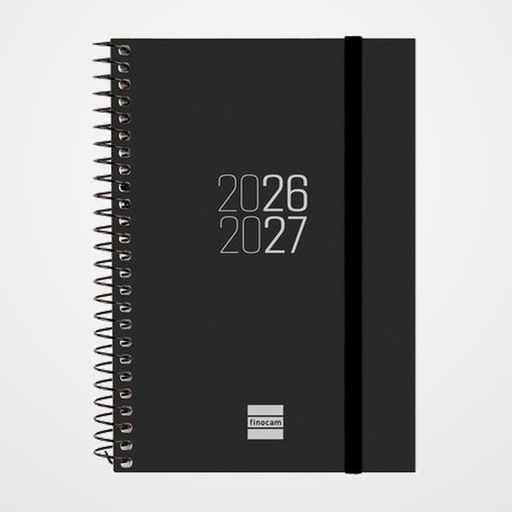 AGENDA ESCOLAR (2026-27) FINOCAM CATALAN ESPIR ESPIRAL tapa PP S/V APAIS. E8 120x171 con GOMA NEGRE