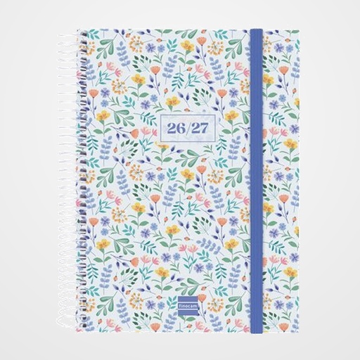 AGENDA ESCOLAR (2026-27) FINOCAM CATALAN SECUNDARIA ESPIRAL tapa PP D/P 4º 155x212 con GOMA FIORI