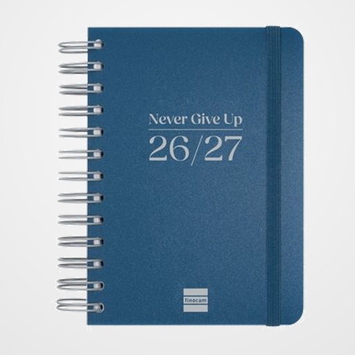 AGENDA ESCOLAR (2026-27) FINOCAM COSMO WIRE-O tapa EXTRADURA D/P 8º 120x169 con GOMA AZUL