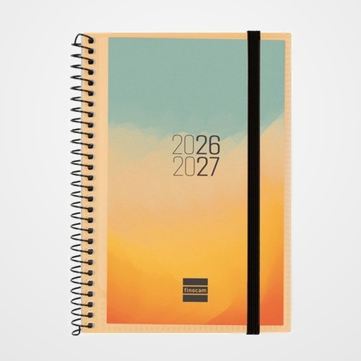 AGENDA ESCOLAR (2026-27) FINOCAM ESPIR ESPIRAL tapa PP S/V APAIS. E8 120x171 con GOMA PERSONALIZABLE