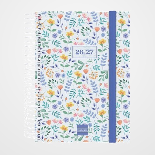 AGENDA ESCOLAR (2026-27) FINOCAM EUSKERA SECUNDARIA ESPIRAL tapa PP D/P 8º 120x164 con GOMA FIORI