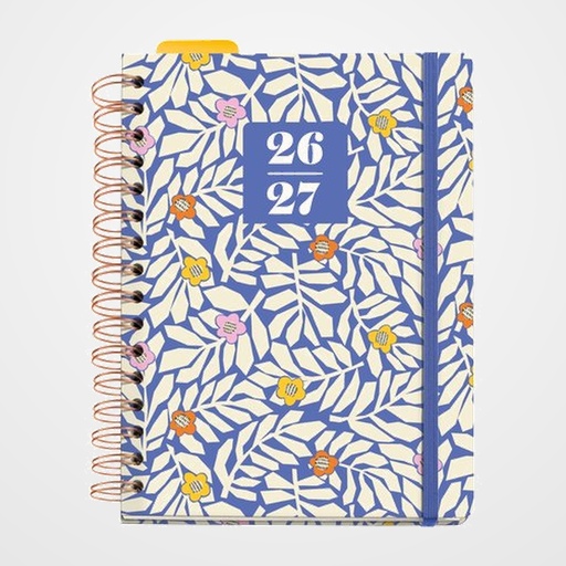 AGENDA ESCOLAR (2026-27) MIQUELRIUS ANNE LEHMAN WIRE-O tapa EXTRA con GOMA PLUS 4º 170x218 S/V APAIS. BLUE GARDEN