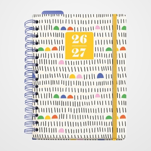 AGENDA ESCOLAR (2026-27) MIQUELRIUS ANNE LEHMAN WIRE-O tapa EXTRA con GOMA PLUS 4º 170x218 S/V APAIS. SUNNY LINESERS
