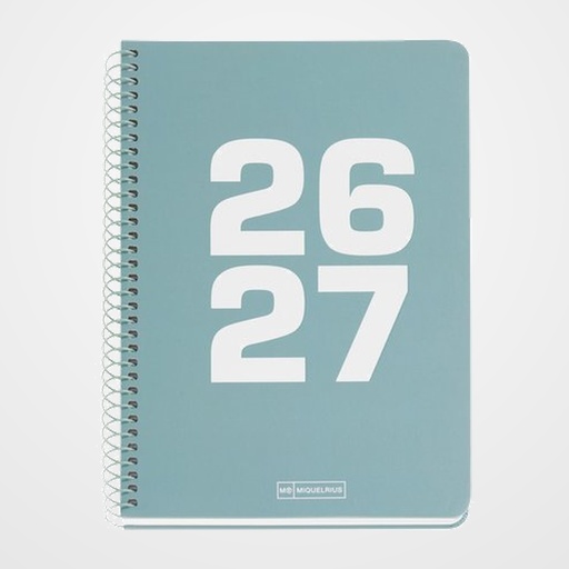 AGENDA ESCOLAR (2026-27) MIQUELRIUS SCHOOL BASIC ESPIRAL tapa EXTRA PLUS 4º 150x213 D/P AZUL