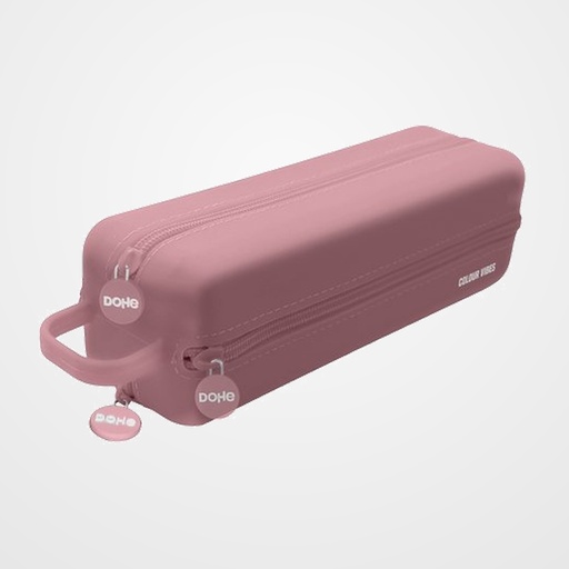 PORTATODO DOHE COLOUR VIBES SILICONA CUADRUPLE con ASA LATERAL ROSA