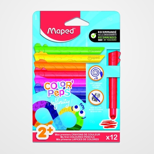 LAPICES de COLORES MAPED INFINITY MINI JUMBO estuche de 12