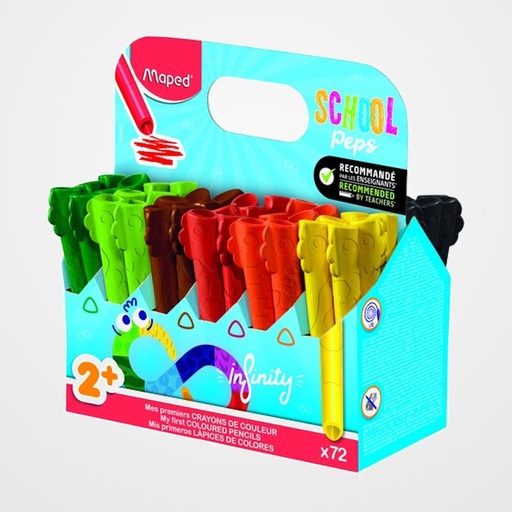 LAPICES de COLORES MAPED INFINITY MINI JUMBO SCHOOL PACK de 72