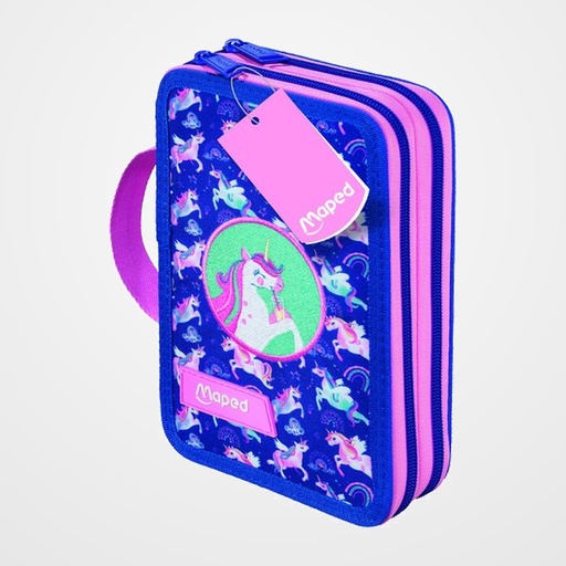 PLUMIER CREMALLERA MAPED 2 PISOS UNICORN 38 PIEZAS