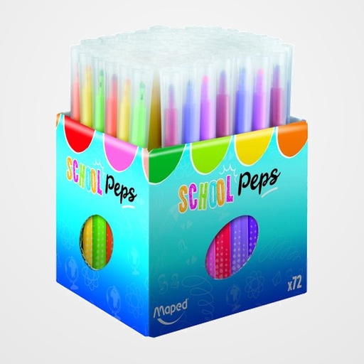 ROTULADOR FIBRA MAPED COLOR´PEPS LONG LIFE ULTRALAVABLE SCHOOL PACK de 72