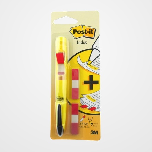 MARCADOR FLUOR 3M POST-IT AMARILLO con 3 RECAMBIOS INDEX