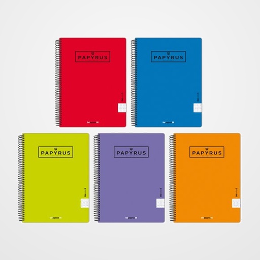 BLOC PAPYRUS UNICLAS1 tapa PP A4+ 120h CUADRIC.5x5 90g COL.SUR.