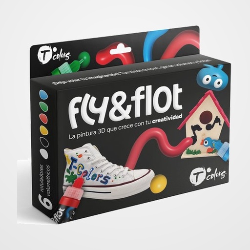 ROTULADOR VOLUMETRICO 3D TCOLORS FLY&FLOT 25 ml SURTIDO CAJA de 6 (Blanco, Negro, Amarillo, Cian, Rojo, Verde)