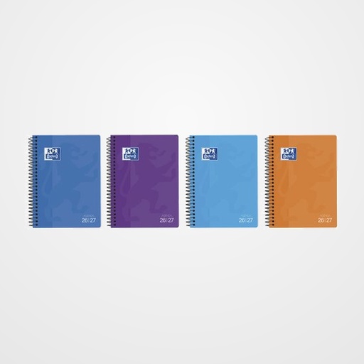 AGENDA ESCOLAR (2026-27) OXFORD SCHOOL ESPIRAL tapa PP 4º S/V SURTIDO (4 col.)