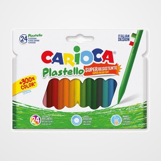 CERAS CARIOCA PLASTICERA COLORES BRILLANTES BLISTER de 24