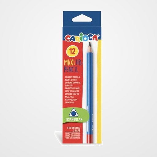 LAPIZ de GRAFITO CARIOCA MAXI TRIANGULAR - HB CAJA de 12