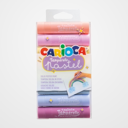 TEMPERA SOLIDA CARIOCA TEMPERELLO PASTEL 10g ESTUCHE de 8 COLORES