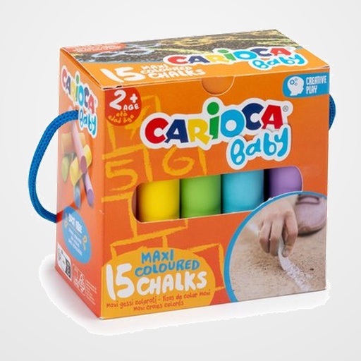 TIZAS de COLORES CARIOCA BABY MAXI ESTUCHE de 15