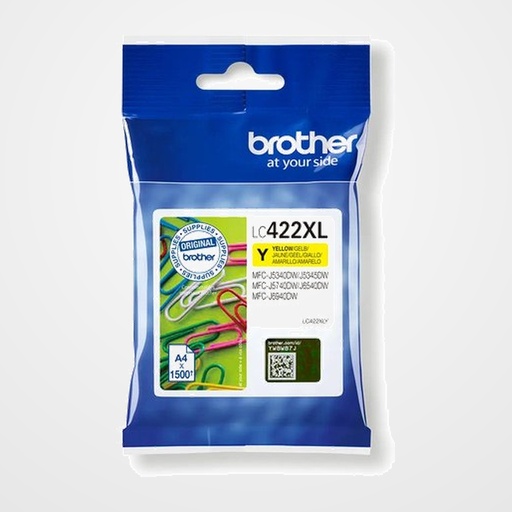 CARTUCHO INKJET BROTHER LC-422XLY AMARILLO MFCJ5340DW, MFCJ5740DW, MFCJ6540DW, MFCJ6940DW (1.500 PAG.)