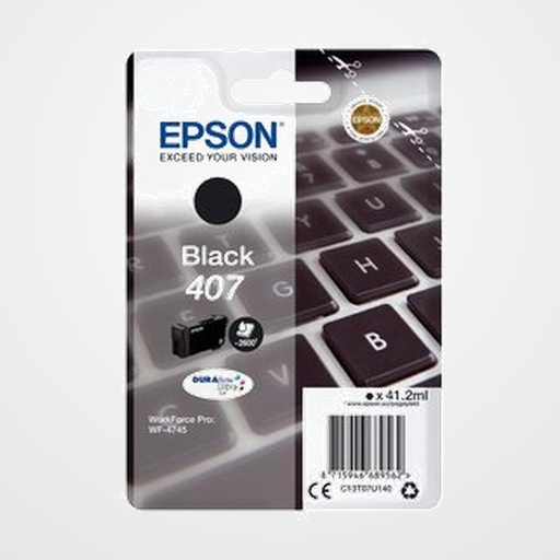 CARTUCHO INKJET EPSON T07U140 Nº407 WF-4745DTWF NEGRO 41,2 ml