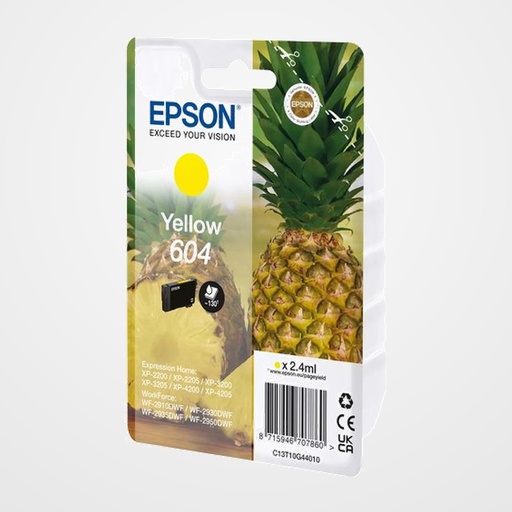 CARTUCHO INKJET EPSON T10G440 Nº604  XP-2200/WF-2910DWF 2.4ml AMARILLO