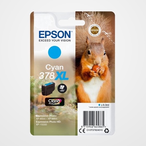 CARTUCHO INKJET EPSON T379240 Nº378XL EXPRESSION PHOTO XP-15000/8500/8600 CYAN PHOTO 9.3ML