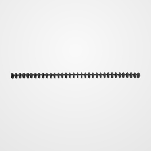 CANUTILLO PLASTICO GBC CLICK 34 anillas paso 3:1 NEGRO 12 mm CAJA de 50