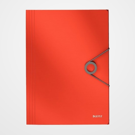 CARPETA de GOMAS y SOLAPAS LEITZ PP SOLID A4  ROJO