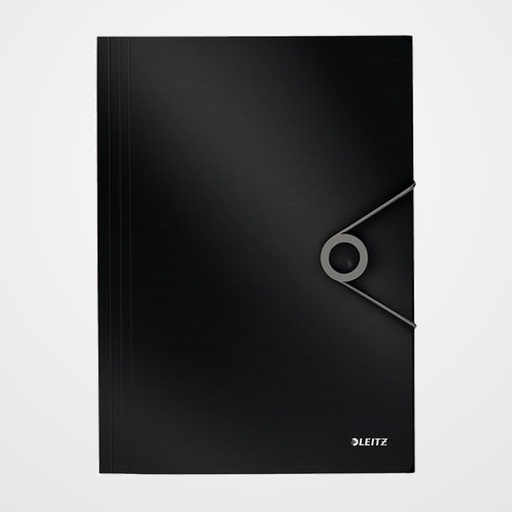CARPETA de GOMAS y SOLAPAS LEITZ PP SOLID A4 NEGRO