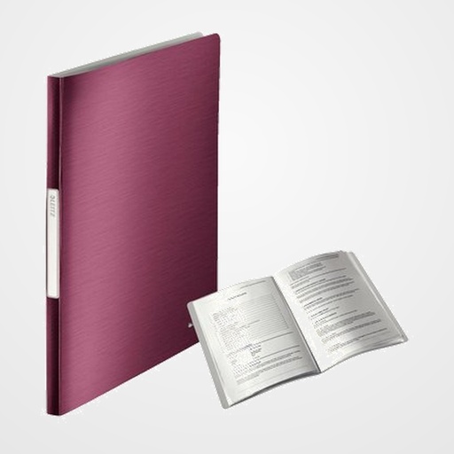 CARPETA FUNDAS (TARIFARIO) LEITZ STYLE A4 PP 20 F. ROJO GRANATE