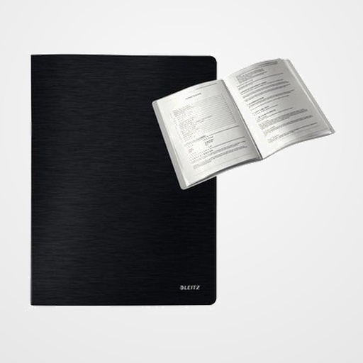 CARPETA FUNDAS (TARIFARIO) LEITZ STYLE A4 PP 40 F. NEGRO SATINADO