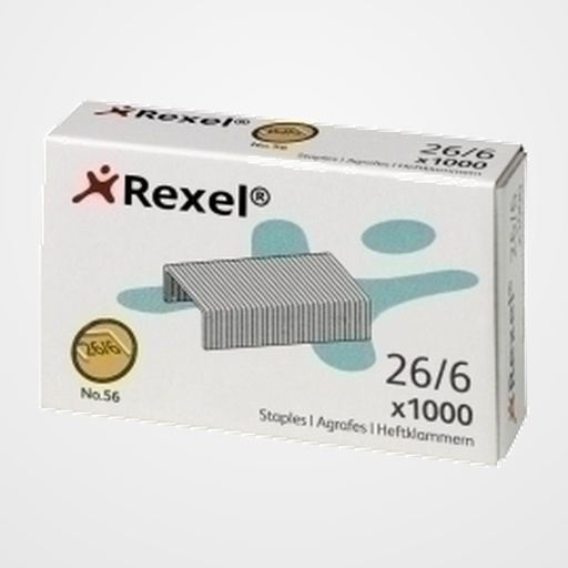 GRAPAS REXEL Nº56 (26/6) GALVANIZADAS caja de 1000