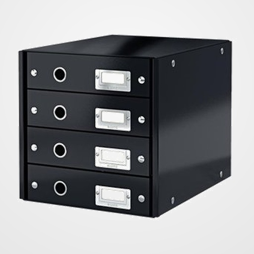 MODULO 4 CAJONES LEITZ CLICK&STORE PLEGABLE NEGRO