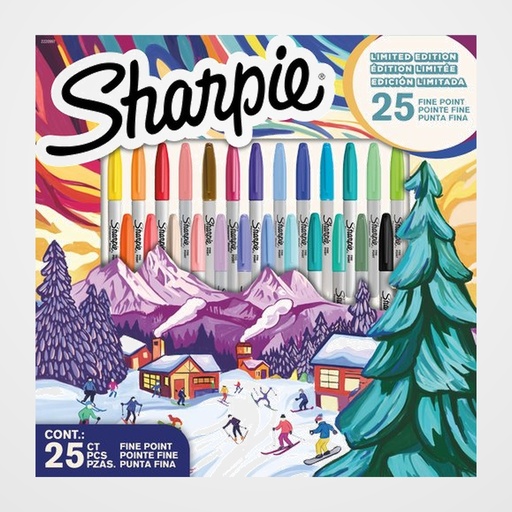 ROTULADOR PERMANENTE SHARPIE FINE SURTIDO SPECIAL EDITION BOX de 25