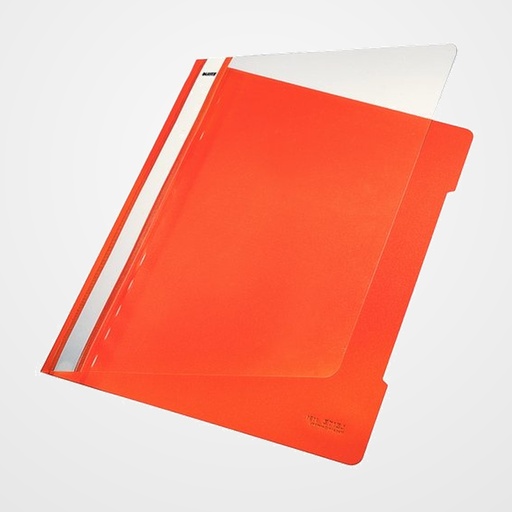 DOSIER FASTENER LEITZ (PLASTICO) PVC A4 con TARJETERO NARANJA