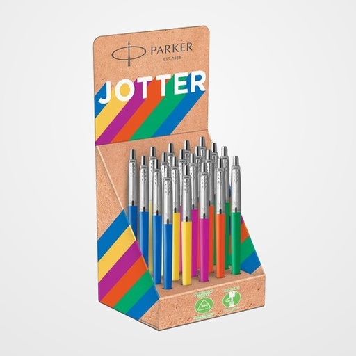 BOLIGRAFO PARKER JOTTER ORIGINAL RECICLADO EXPOSITOR DE 20 (4x 5 colores)