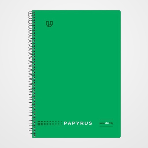 BLOC PAPYRUS UNICLASIC tapa PP 4º 80h PAUTA 3.5 VERDE OSCURO