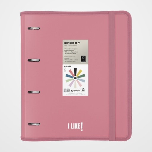 CARPEBLOC GRAFOPLAS LIKE 3 PP SEMIRRIGIDO OPACO A4 4 an.MIXTAS 35mm con REC.80 hj. ROSA