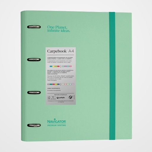 CARPEBLOC NAVIGATOR CARTON FORRADO A4 4 an.MIXTAS 35mm con REC.100 hj. MINT SOFT
