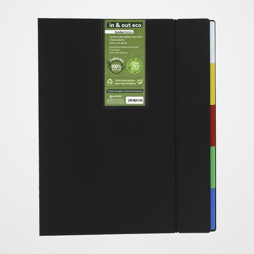 CARPETA FUNDAS (TARIFARIO) GRAFOPLAS ESPIRAL PP IN&OUT RECICLADA A4 20 F. NEGRO