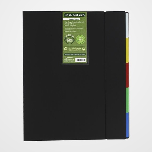 CARPETA FUNDAS (TARIFARIO) GRAFOPLAS ESPIRAL PP IN&OUT RECICLADA A4 30 F. NEGRO