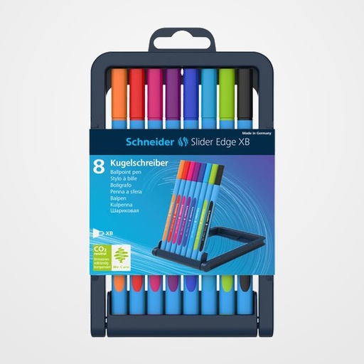 BOLIGRAFO SCHNEIDER SLIDER EDGE COLORES BASICOS ESTUCHE SURTIDO de 8
