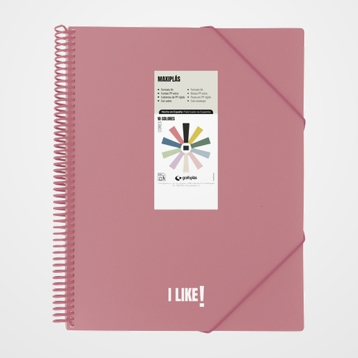 CARPETA FUNDAS (TARIFARIO) GRAFOPLAS ESPIRAL PP RIGIDO MAXIPLAS LIKE 3 A4 20 F. ROSA
