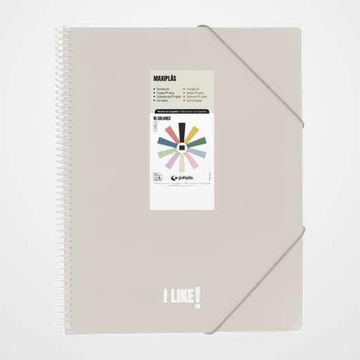 CARPETA FUNDAS (TARIFARIO) GRAFOPLAS ESPIRAL PP RIGIDO MAXIPLAS LIKE 3 A4 50 F. ARENA