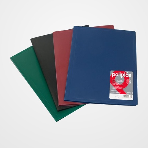 CARPETA FUNDAS (TARIFARIO) GRAFOPLAS PP FLEXIBLE POLIPLAS OPACO Fº 30 F. GRANATE