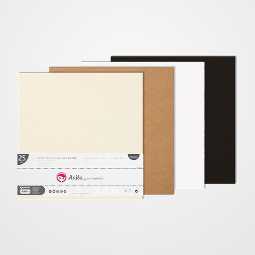 CARTON GRAFOPLAS MARFIL 1,5mm 2 CARAS 30,5x30,5 PACK DE 25